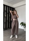 Kahve Anya Sırt Detaylı Modal Takım