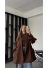 Kahve Aurora Kuşaklı Trençkot