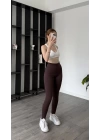 Kahve Isla Fitilli Toparlayıcı Tayt