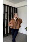 Kahve Laura Oversize Süet Ceket