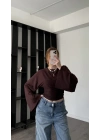 Kahve Lia Yarasa Kollu Bluz