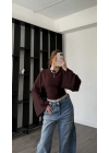 Kahve Lia Yarasa Kollu Bluz