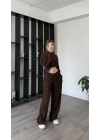 Kahve Lilis 2’li Dokulu Takım