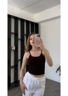 Kahve Lopez Askılı Basic Atlet