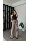 Kahve Petra Keten Pantolon