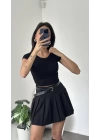 Kayle Siyah Bisiklet Yaka Basic Body