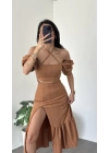 Kiremit Talia Etek Büstiyer Takım