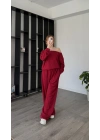 Kırmızı Selia Düşük Omuzlu 2’li Takım