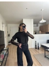 Kolları Dantel Detaylı Bluz Beyaz