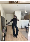 Kolları Dantel Detaylı Bluz Beyaz