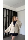 Krem Elira Kalın Ceket Hırka