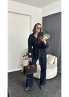 Kuşaklı Ceket & Jean 2’li Kot Takım