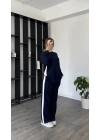 Lacivert Aliser Şeritli Orjinal Marka Takım