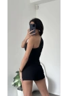 Zoey Siyah Asimetrik Tek Kollu Bluz