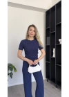 Lacivert Gofre 2’li Takım