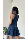 Lacivert Tally Denim Elbise
