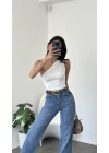 Lori Beyaz Tek Omuzlu Bluz