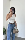 Lori Beyaz Tek Omuzlu Bluz