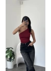 Lori Bordo Tek Omuzlu Bluz