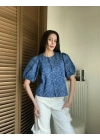 Marielle Balon Kol Denim Bluz