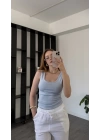 Mavi Aden Kalın Askılı Basic Atlet
