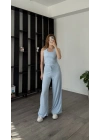 Mavi Belia Boyundan Askılı Takım