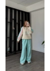 Mavi Bloom Oversize Eşofman Takımı