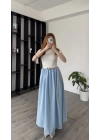 Mavi Dora Kemerli Poplin Elbise