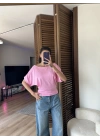 Mila Düşük Omuz Bluz Pudra