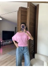 Mila Düşük Omuz Bluz Pudra