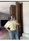 Mila Düşük Omuz Bluz Sarı