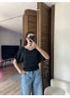 Mila Düşük Omuz Bluz Siyah