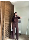 Mocha Çıtçıtlı Triko Takım Kahve