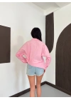 Nakış Detaylı Poplin Gömlek Pembe