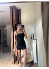 Noir Halter Yaka Mini Elbise