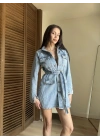 Nola Denim Elbise Açık Mavi