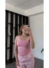 Pembe Aden Kalın Askılı Basic Atlet
