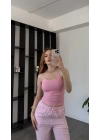 Pembe Lopez Askılı Basic Atlet