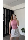Pembe Maja Basic Kolsuz Bluz