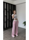 Pembe Perry Çizgili Eşofman Altı