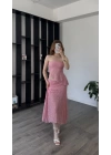 Pembe Selay Güpürlü Astarlı 2’li Takım