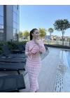 Pembe Sunny Örgü Pareo Takım