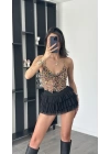 Rose Orj Etiketli Çiçek Desen Bluz