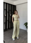 Sarı Estila Polo Yakalı Takım