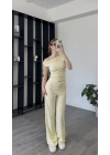 Sarı Leila Düşük Omuzlu 2’li Takım