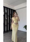 Sarı Miela Fırfır Detay 2’li Takım