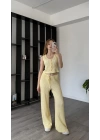 Sarı Ole Düğmeli Bürümcük Takım