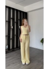 Sarı Ole Düğmeli Bürümcük Takım