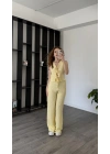 Sarı Ole Düğmeli Bürümcük Takım