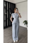 Serena Mavi Asimetrik Kesimli Vatkalı Takım